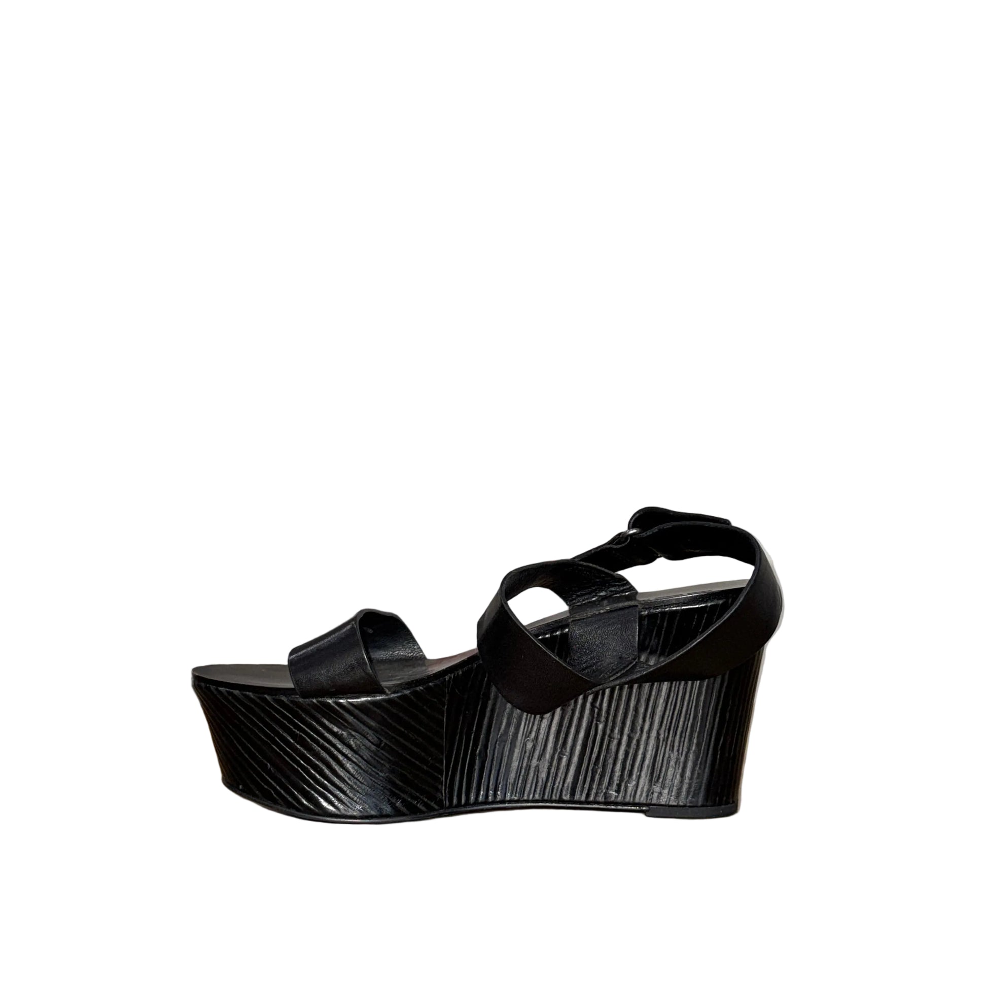 Vera Wang Lavender Black Wedge Heels- Gazelle Fashion and Style 