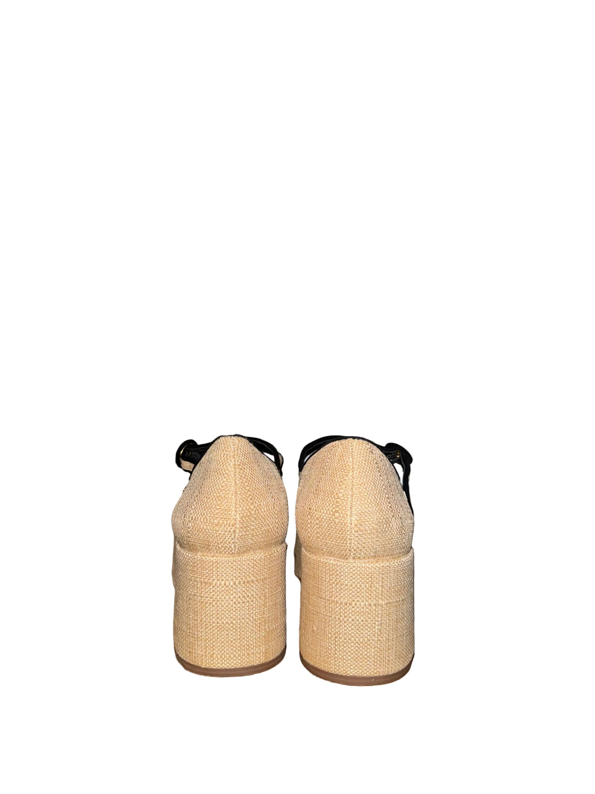 Larroude Blair Raffia Platform Shoes-Gazelle Fashion and Style