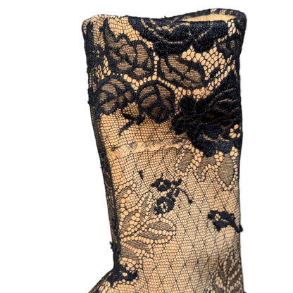 Balenciaga Floral Lace Boots $195-SHOES-Gazelle Fashion and Style