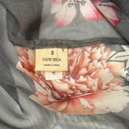 L'AGENCE Silk Floral Sheer Blouse- Gazelle Fashion and Style 