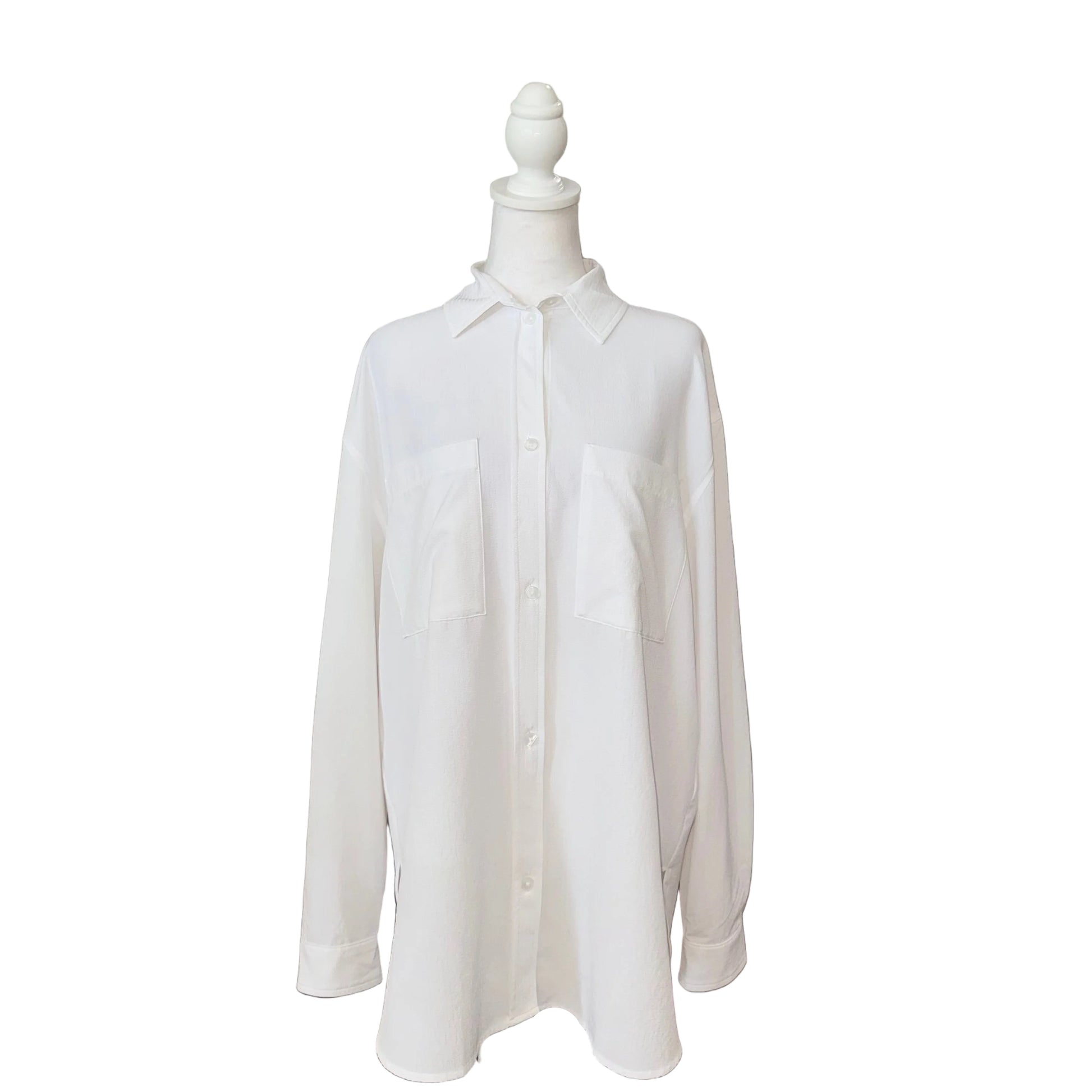 Alo White Button Down- Gazelle Fashion and Style 