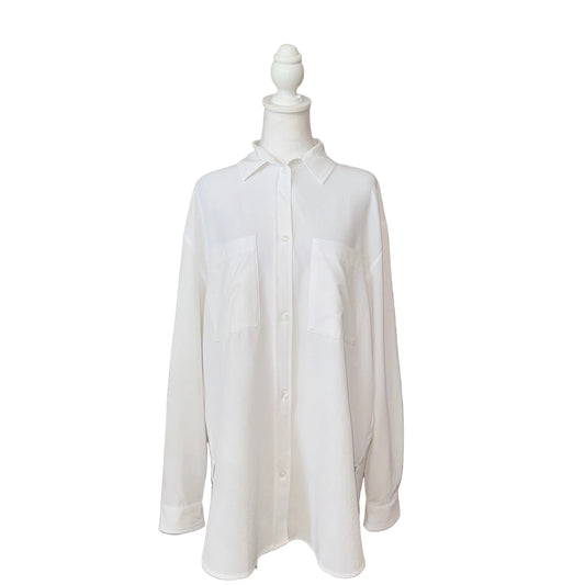 Alo White Button Down- Gazelle Fashion and Style 