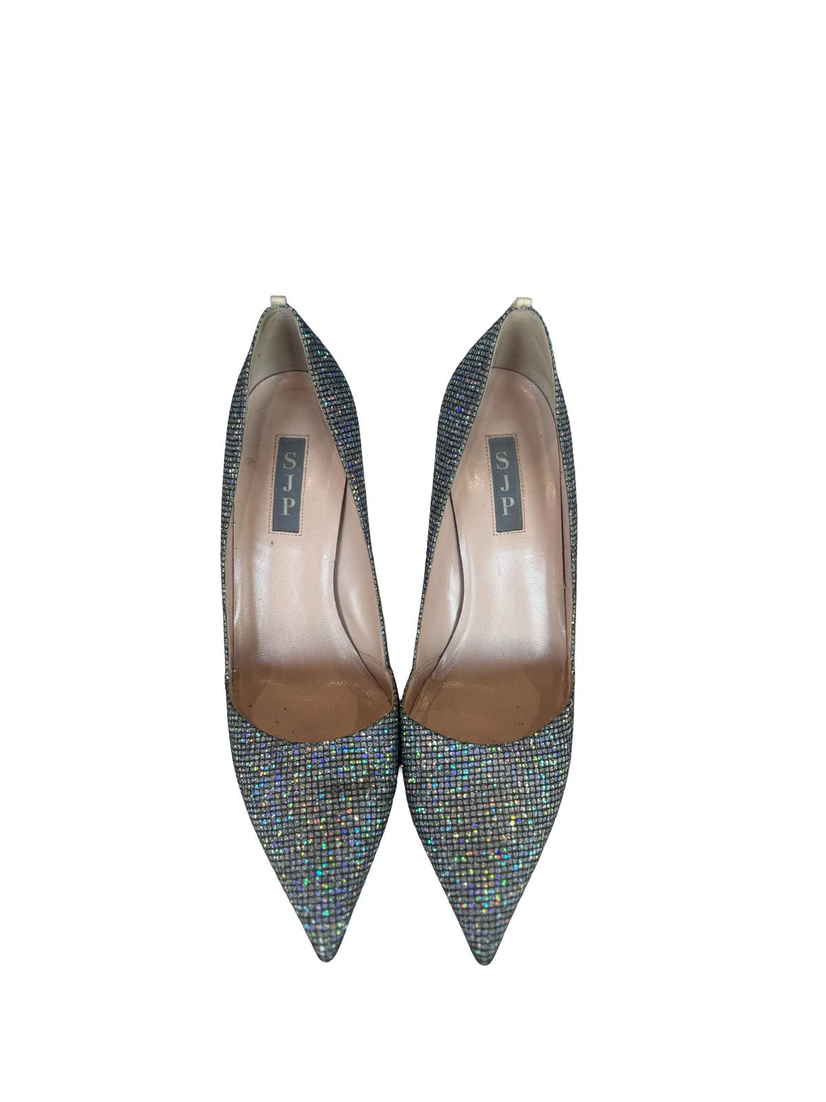 SJP Crystal Mesh Pumps