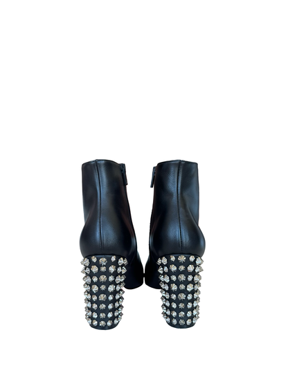 Christian Louboutin Leather Studded Ankle Boots-BOOT-Gazelle Fashion and Style