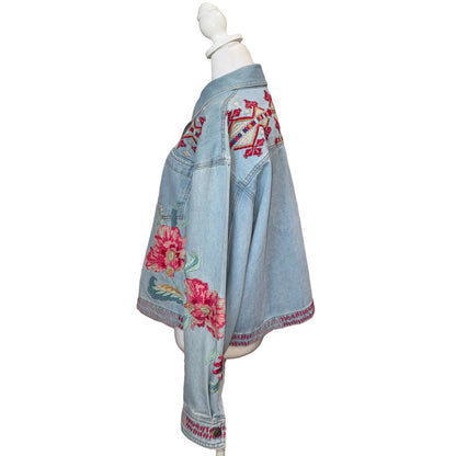 Johnny Was Talulla Cropped Denim Jacket-JACKETS-Gazelle Fashion and Style