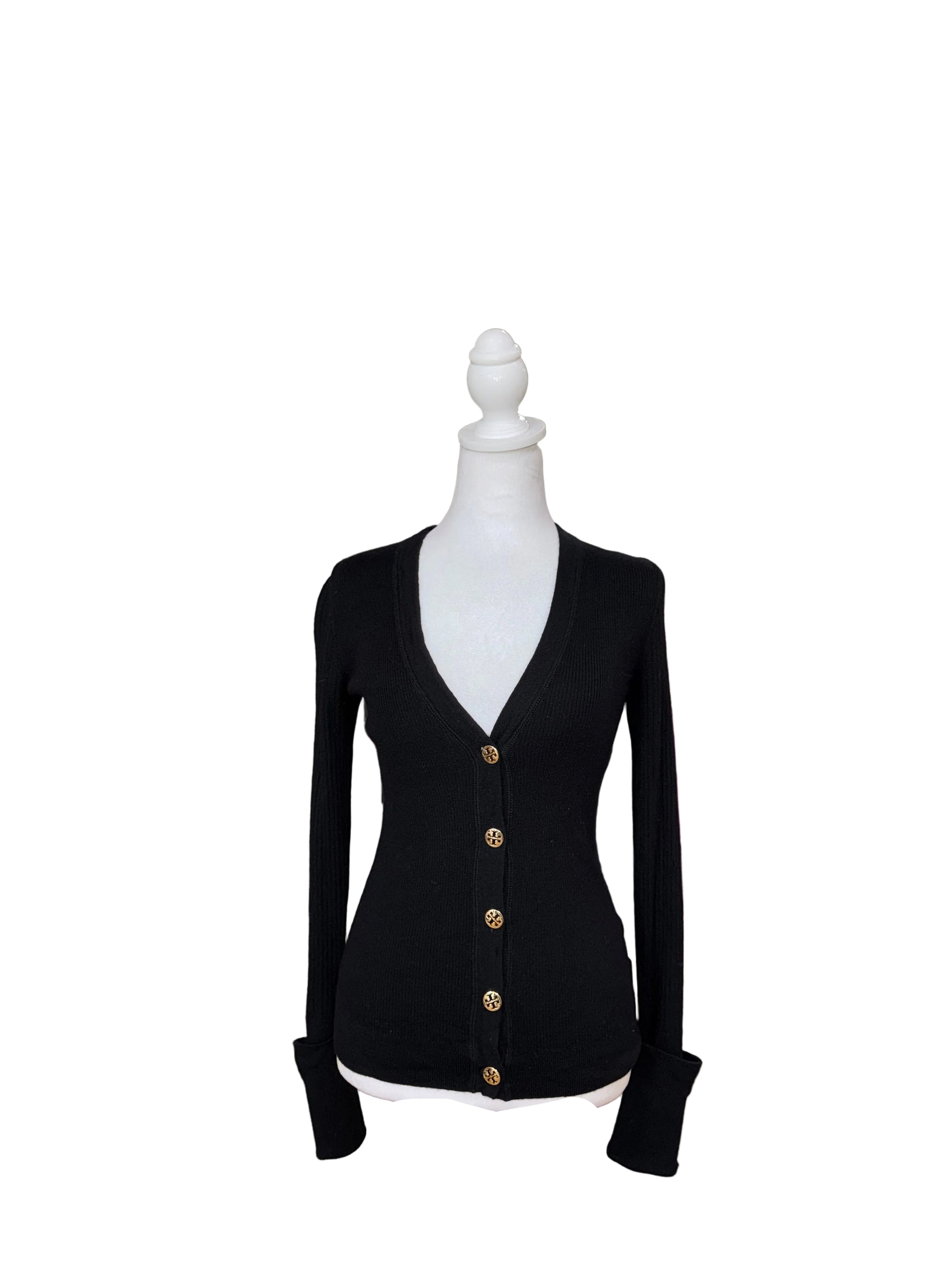 Tory Burch Simone Ribbed Cardigan-TOPS-Gazelle Fashion and Style