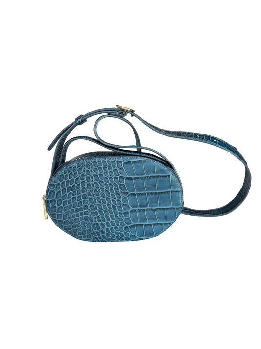 Cuyana Navy Croc-Embossed Leather Shoulder Bag-HANDBAGS-Gazelle Fashion and Style