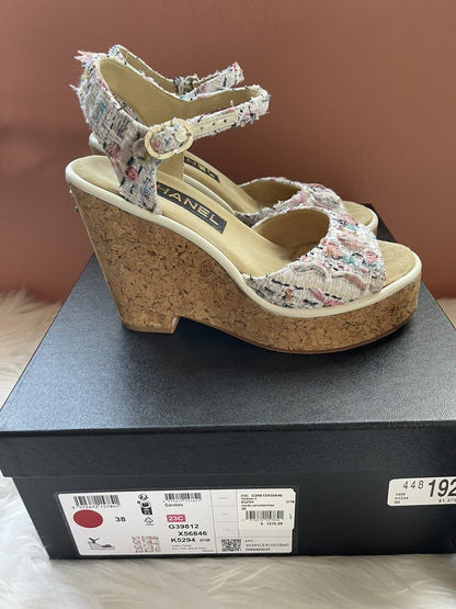 Chanel 2023 Cork Platform Sandals