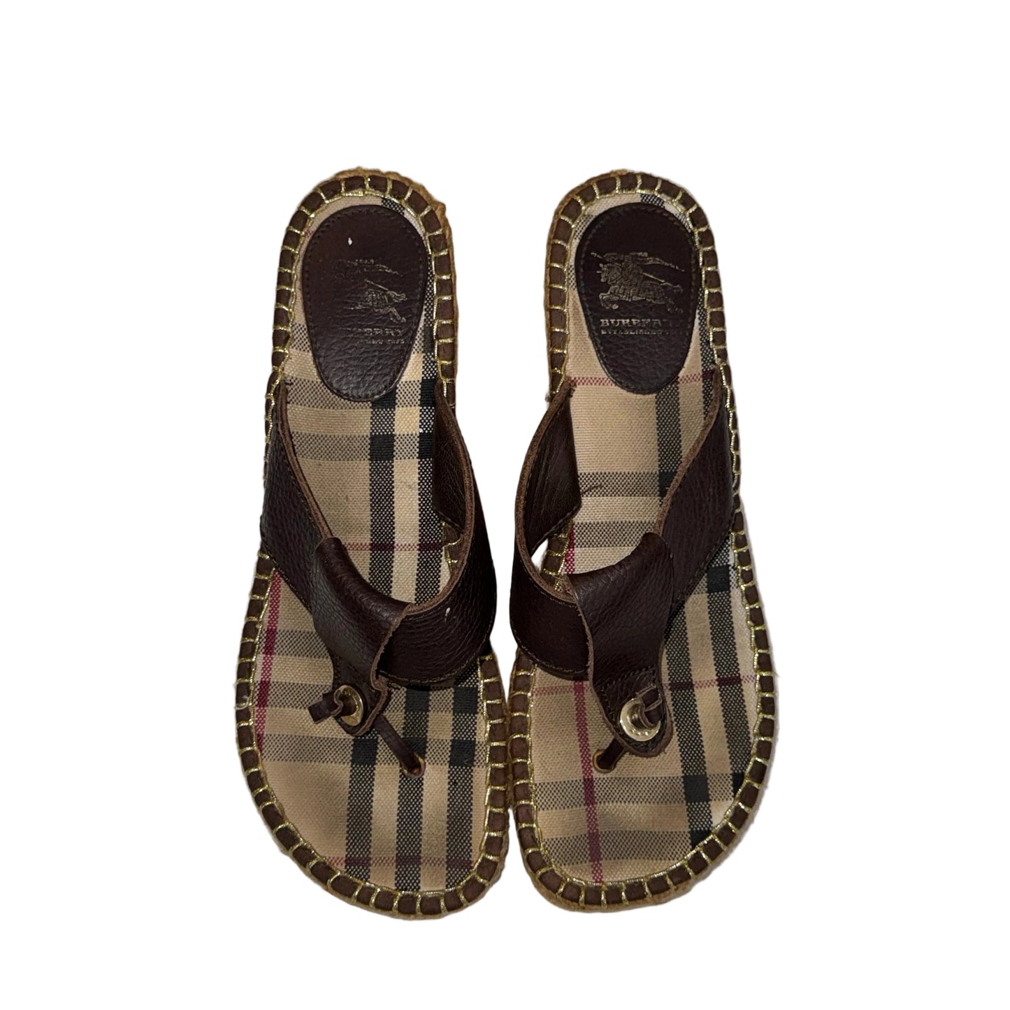 Burberry Nova Check Espadrille Wedge Heels-SHOES-Gazelle Fashion and Style