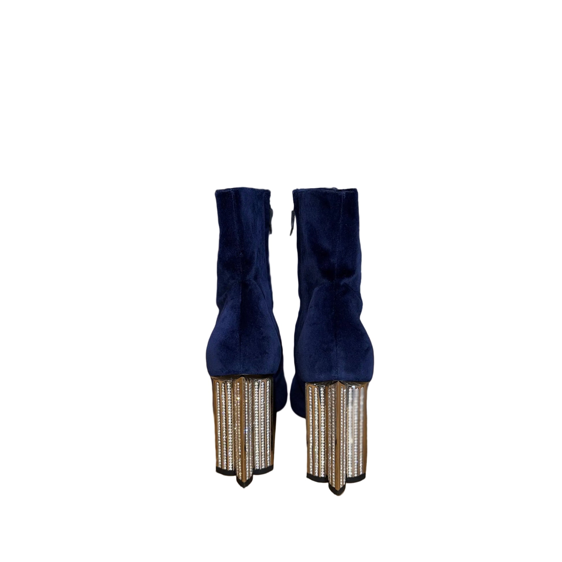 Louis Vuitton Velvet Crystal Boots- Gazelle Fashion and Style 
