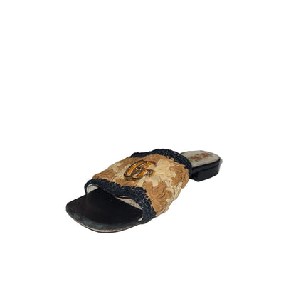 Gucci Jolie Raffia Slide-SHOES-Gazelle Fashion and Style