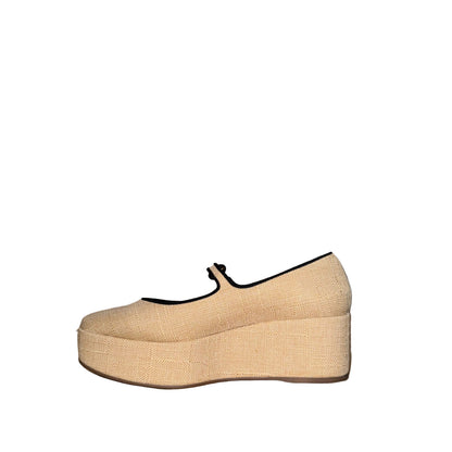 Larroude Blair Raffia Platform Shoes-Gazelle Fashion and Style