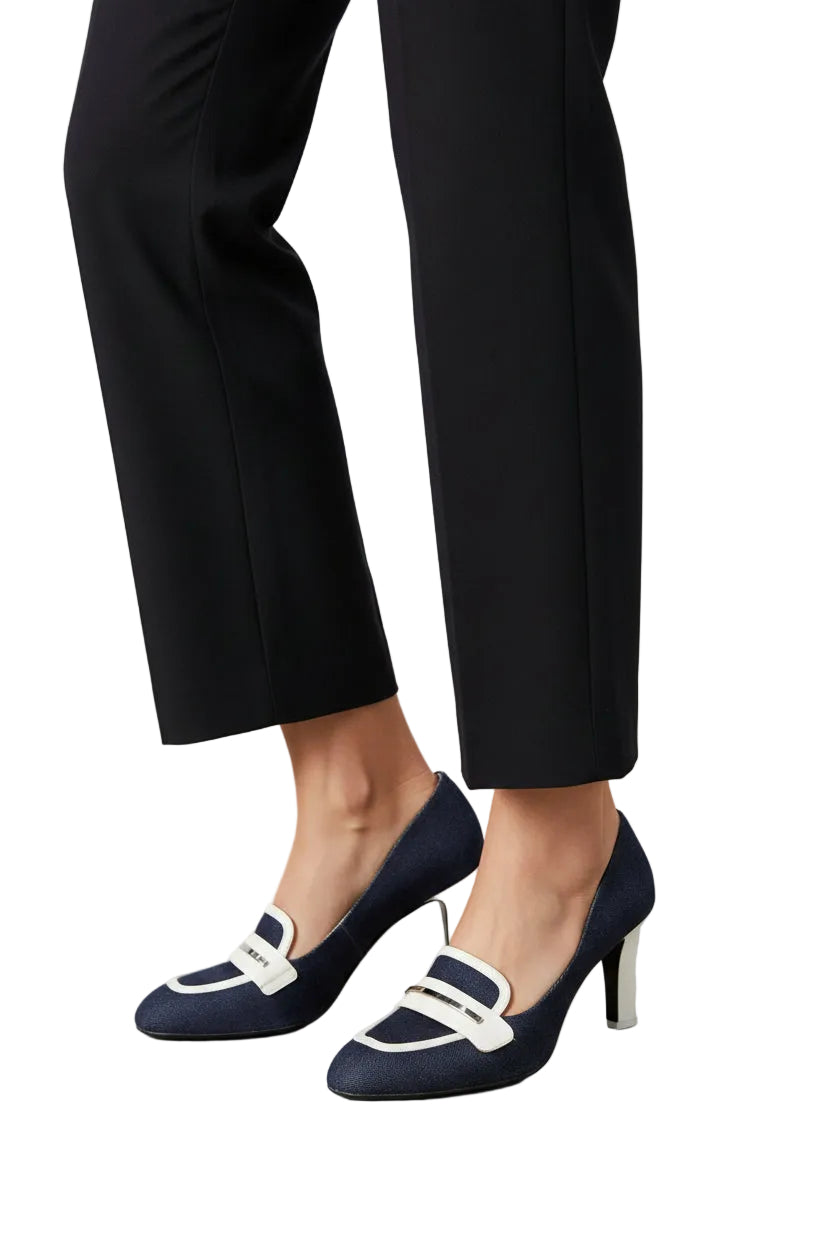 Vintage Ferragamo Denim Loafer Pumps-Gazelle Fashion and Style