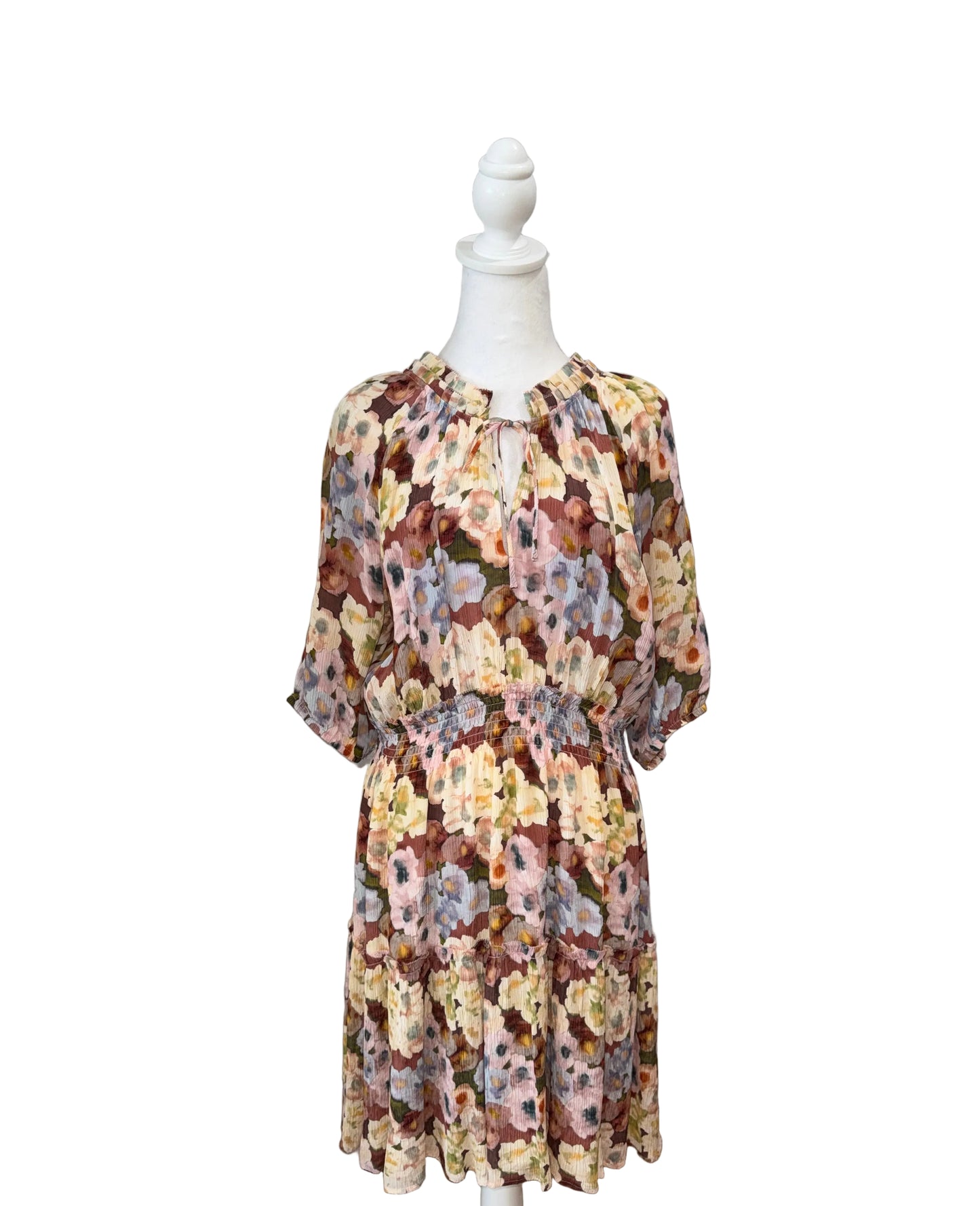 Rails Fiorella Floral Tie Neck Dress-DRESS-Gazelle Fashion and Style