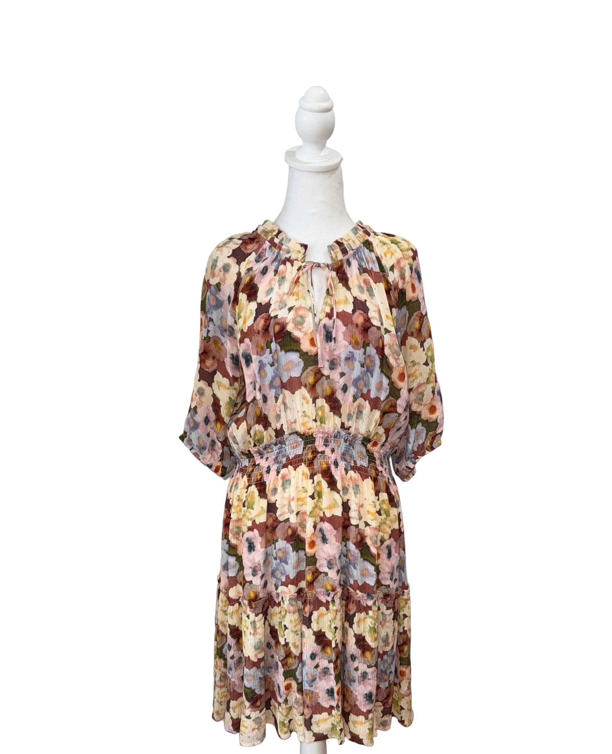 Rails Fiorella Floral Tie Neck Dress-DRESS-Gazelle Fashion and Style