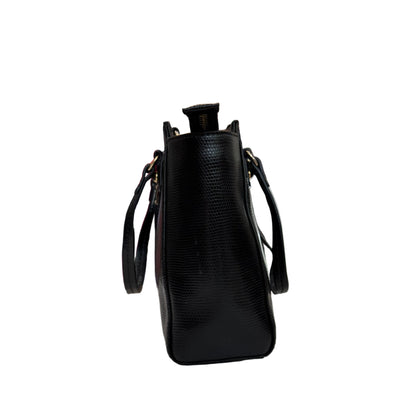 Dooney & Bourke Black Lizard-Embossed Handbag-HANDBAGS-Gazelle Fashion and Style