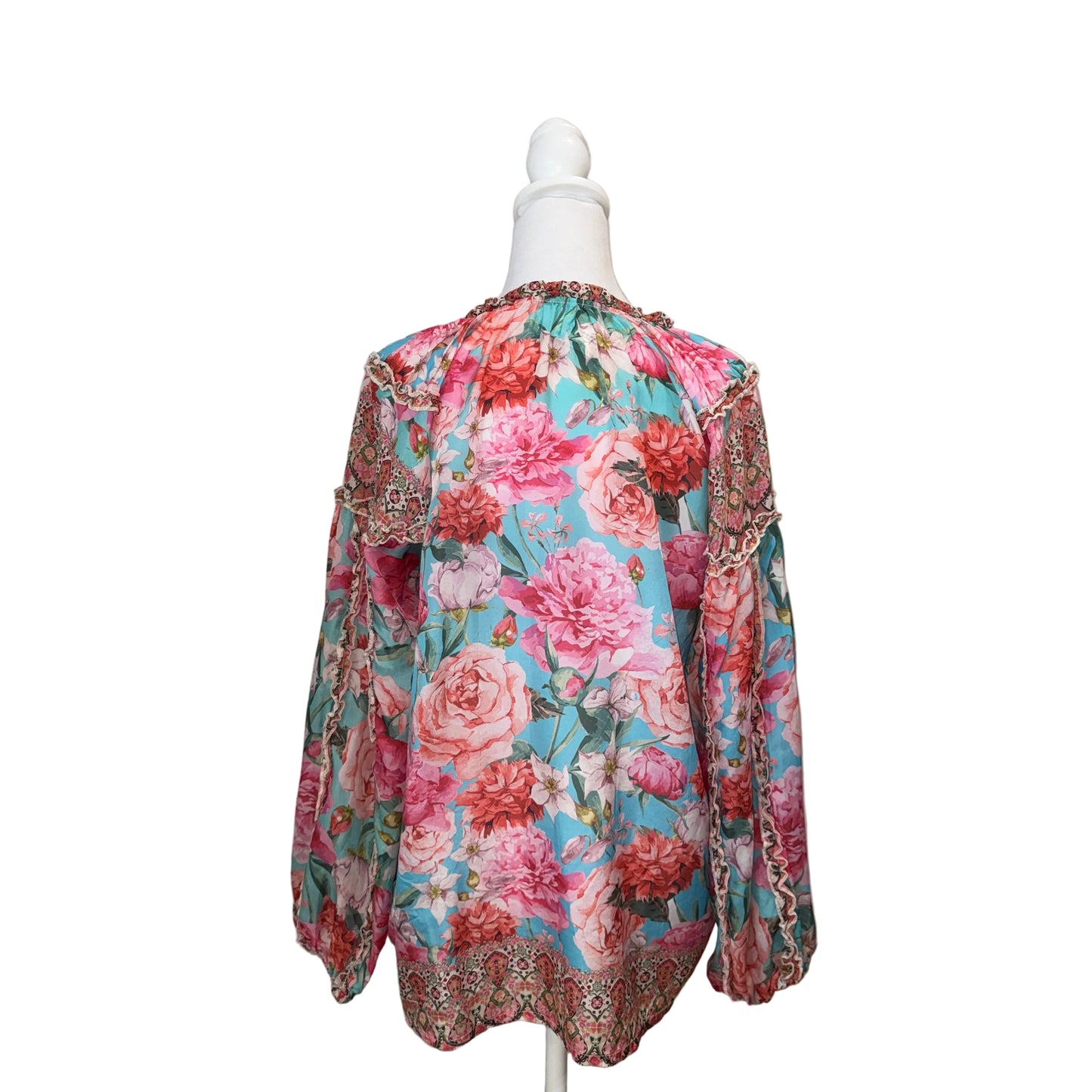 Johnny Was Rose Narcisa Silk Blouse-TOPS-Gazelle Fashion and Style