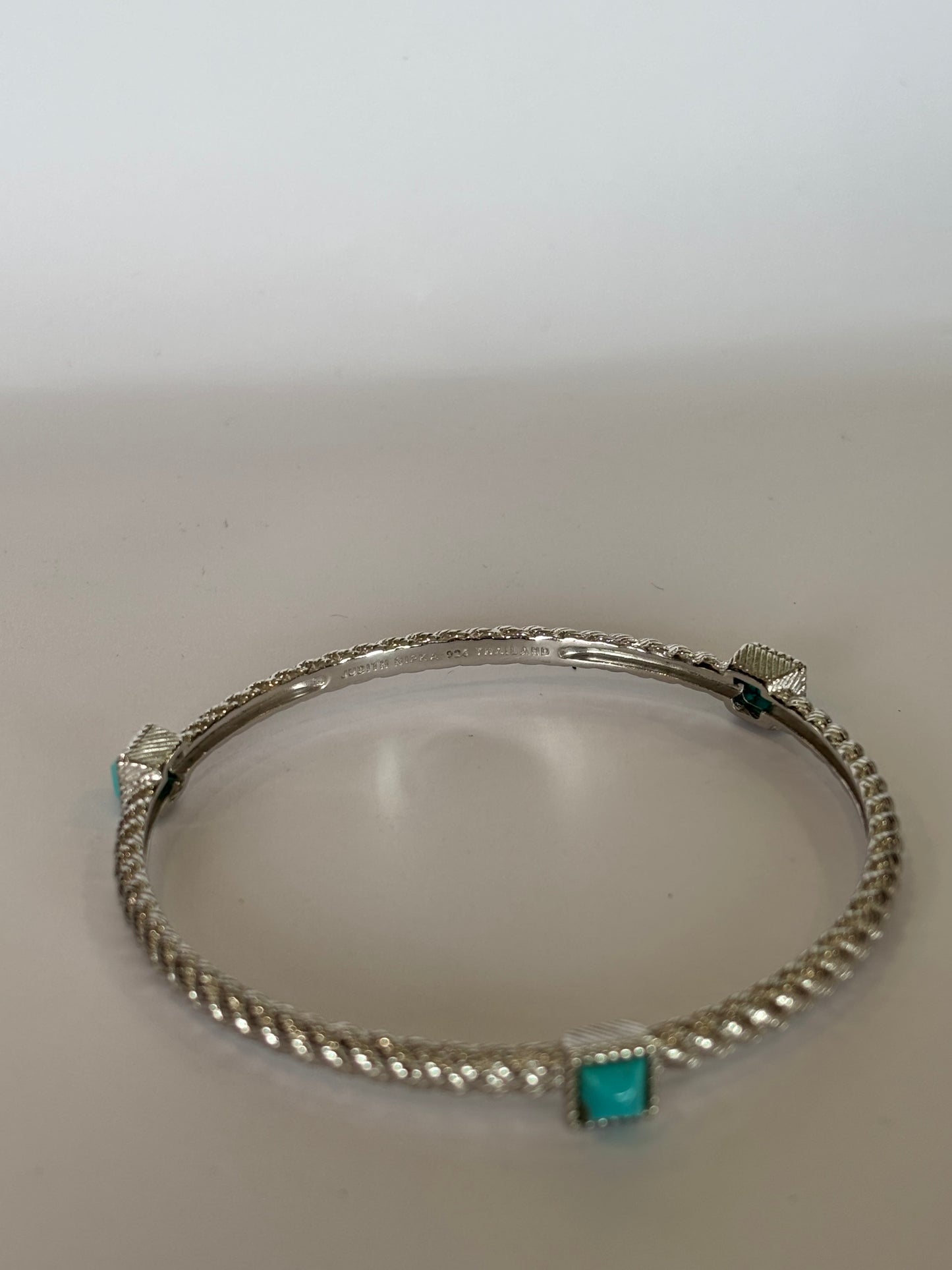 Judith Ripka Sterling Silver Turquoise Rope Twist Bracelet-BRACELET-Gazelle Fashion and Style