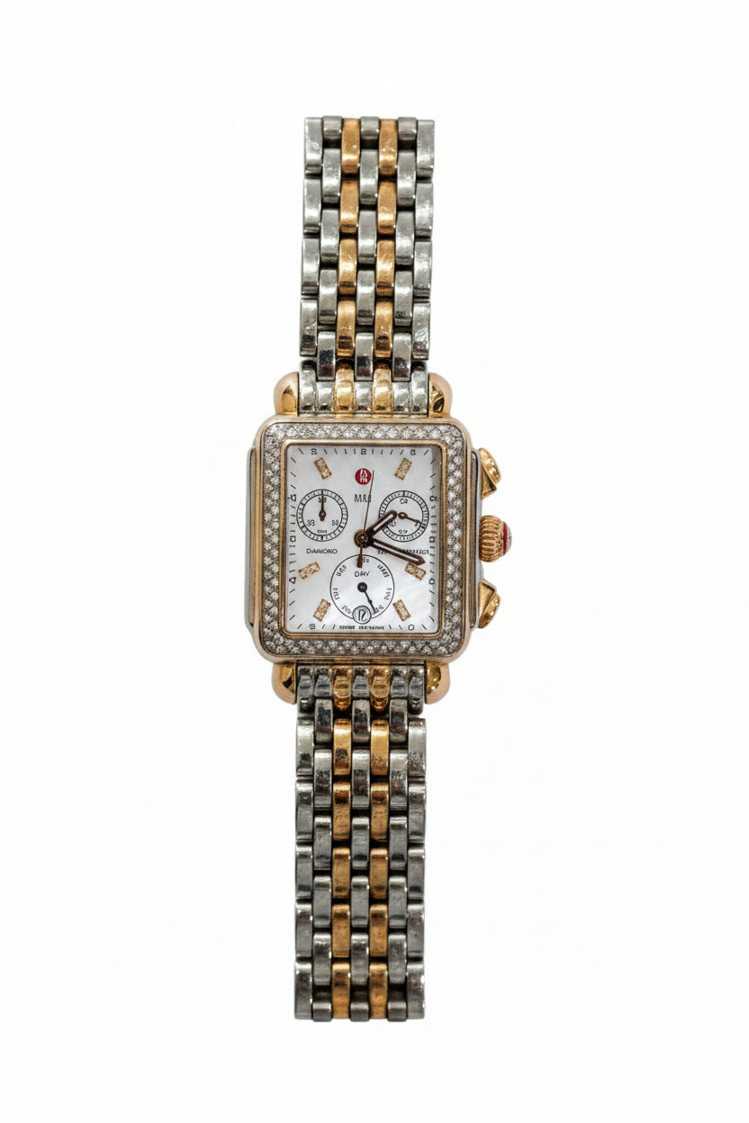 Michelle Deco Diamond Two-Tone Watch- Gazelle Fashion and Style 