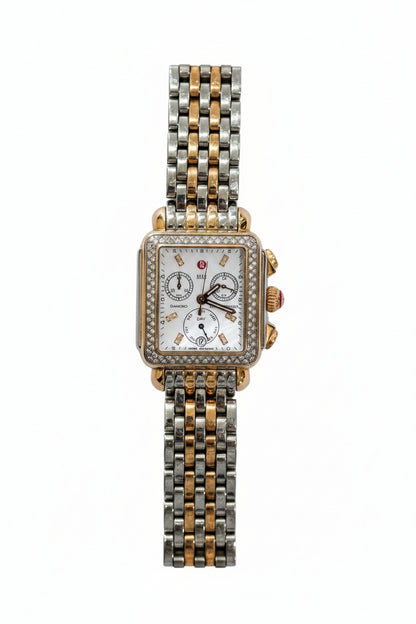 Michelle Deco Diamond Two-Tone Watch- Gazelle Fashion and Style 