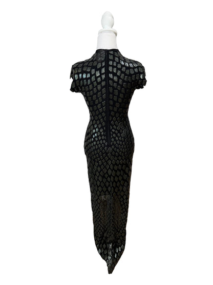 Ema Savahl Couture Mandarin Dragon Scale Dress-DRESS-Gazelle Fashion and Style