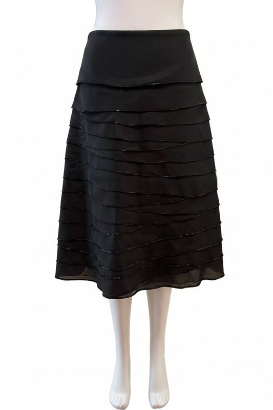 Red Valentino Black Ruffled Skirt-SKIRT-Gazelle Fashion and Style
