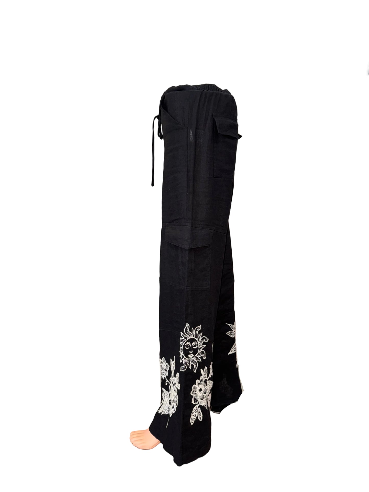 Johnny Was Embroidered Linen Pants- Gazelle Fashion and Style 