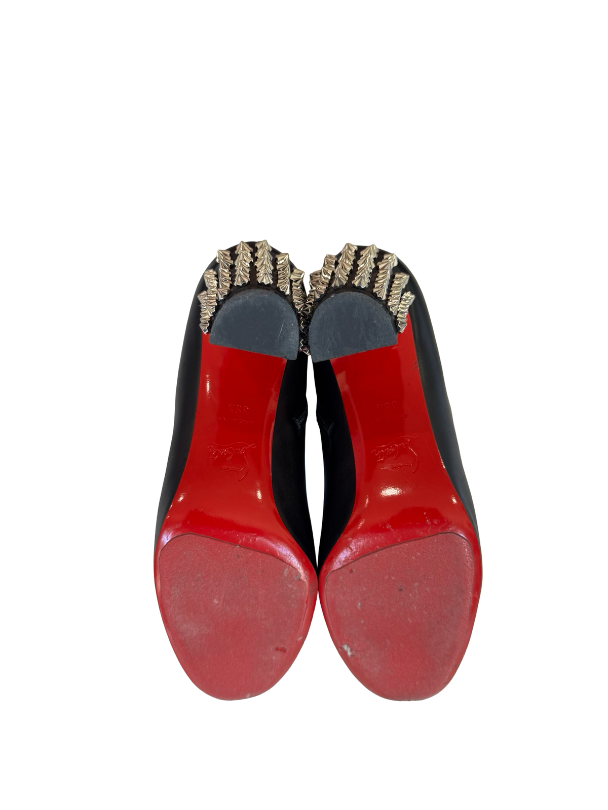 Christian Louboutin Leather Studded Ankle Boots-BOOT-Gazelle Fashion and Style