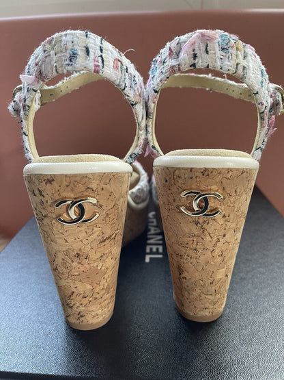 Chanel 2023 Cork Platform Sandals