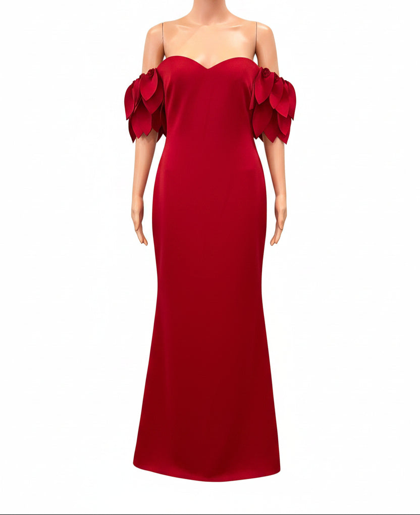 Badgely Mischka Off-Shoulder Maxi Dress-DRESS-Gazelle Fashion and Style