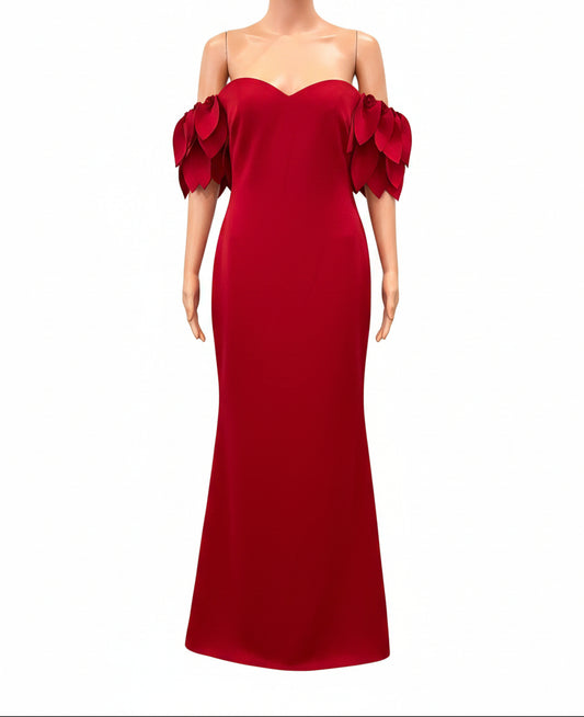 Badgely Mischka Off-Shoulder Maxi Dress- Gazelle Fashion and Style 