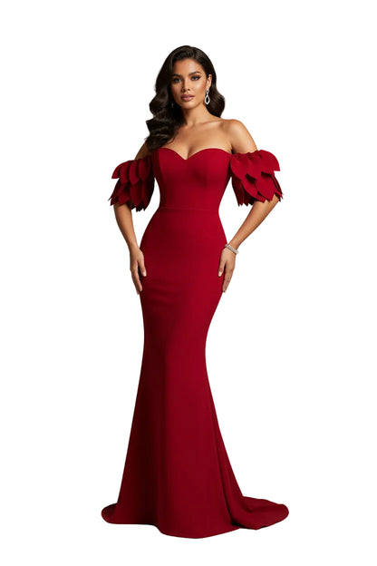 Badgely Mischka Off-Shoulder Maxi Dress-DRESS-Gazelle Fashion and Style