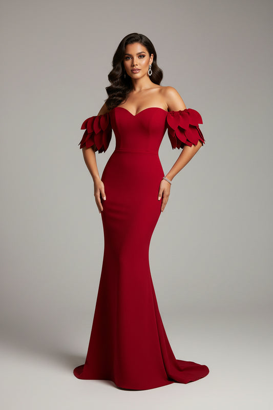 Badgely Mischka Off-Shoulder Maxi Dress- Gazelle Fashion and Style 