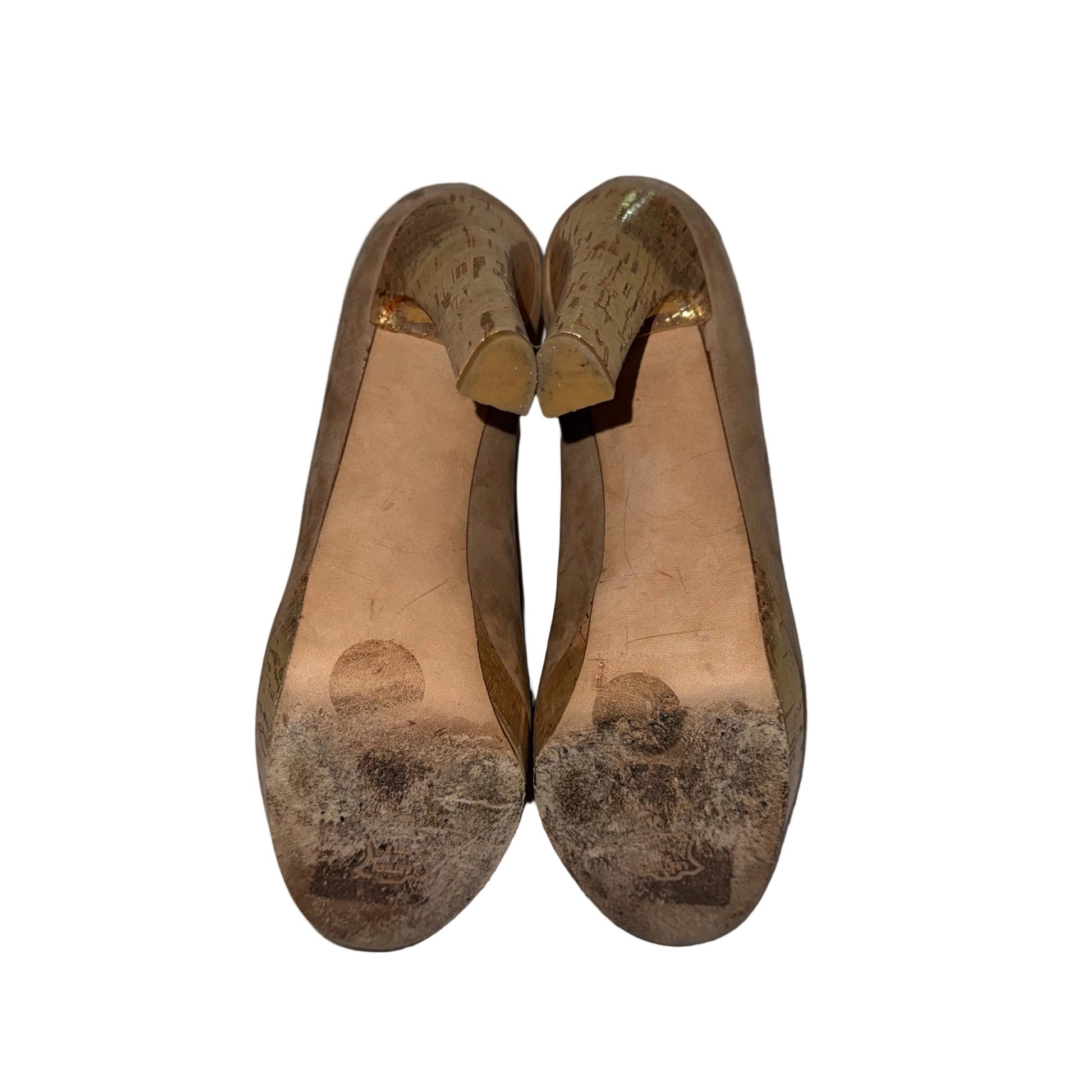 Stuart Weitzman Suede Peep Toe Heels-SHOES-Gazelle Fashion and Style