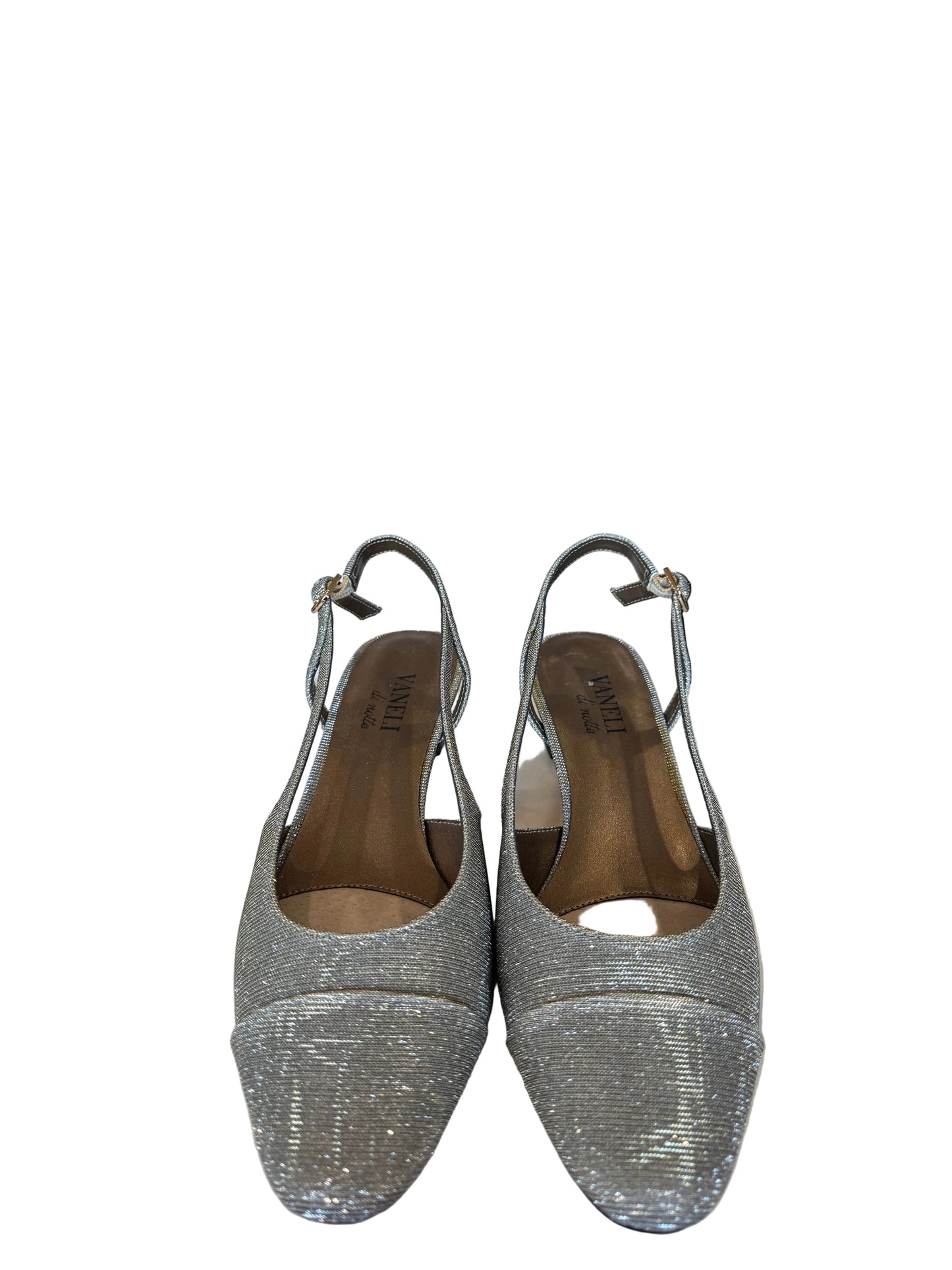 Vaneli Silver Sling Back Heels