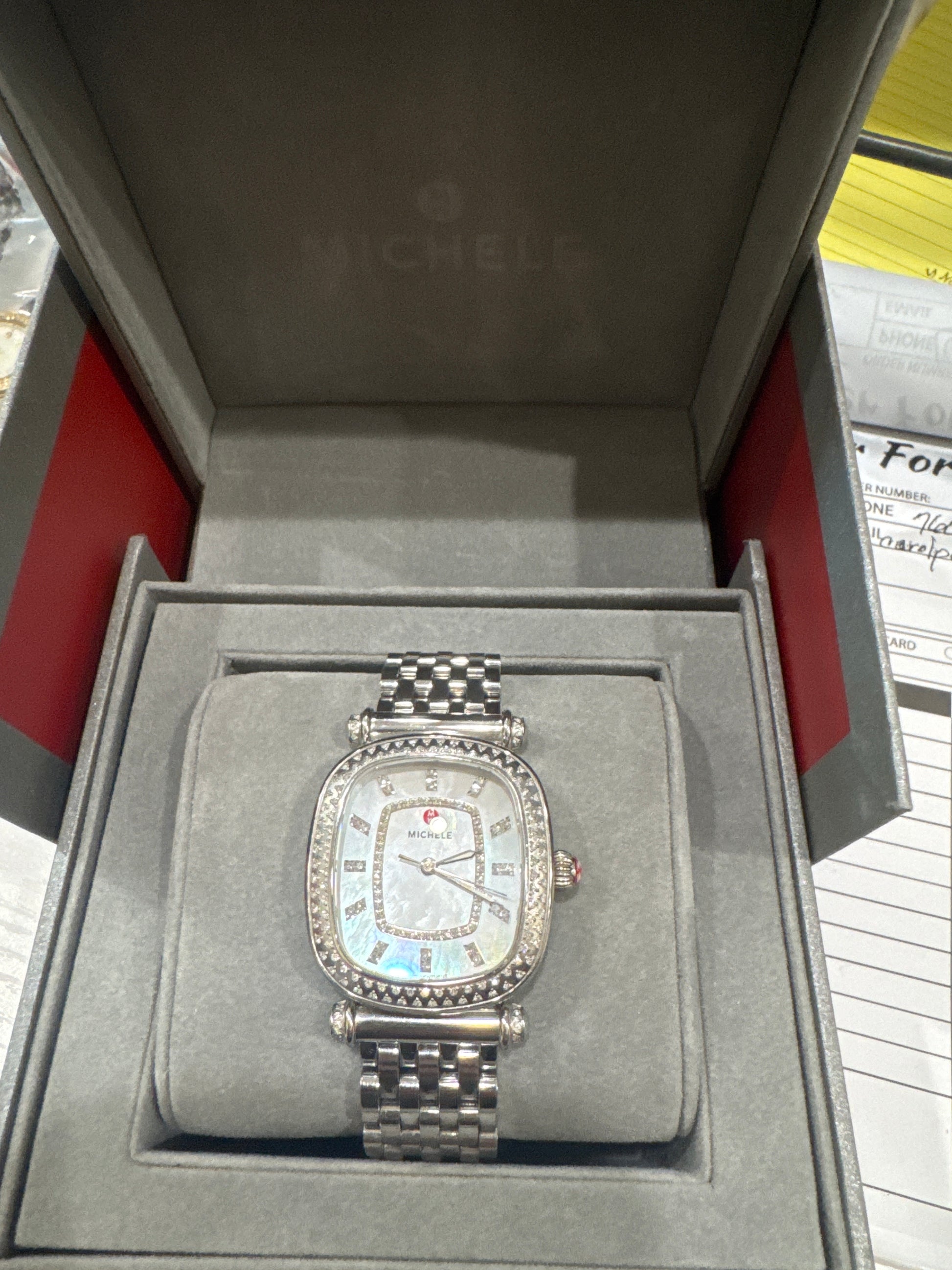Michele Women's Caber Isle Quartz Watch with Diamond Accents-WATCH-Gazelle Fashion and Style