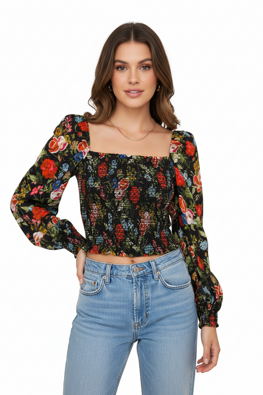 Alice + Olivia Floral Long Sleeve- Gazelle Fashion and Style 