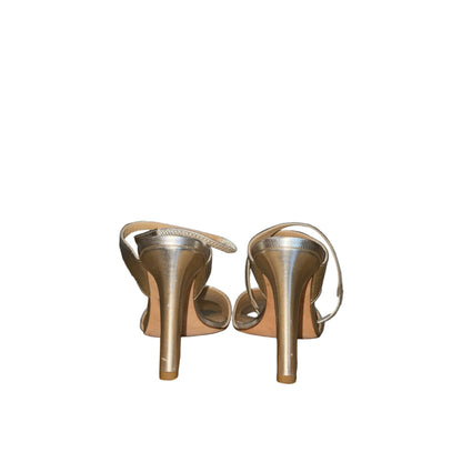 Aeyde Metallic Silver Sandals Heels- Gazelle Fashion and Style 