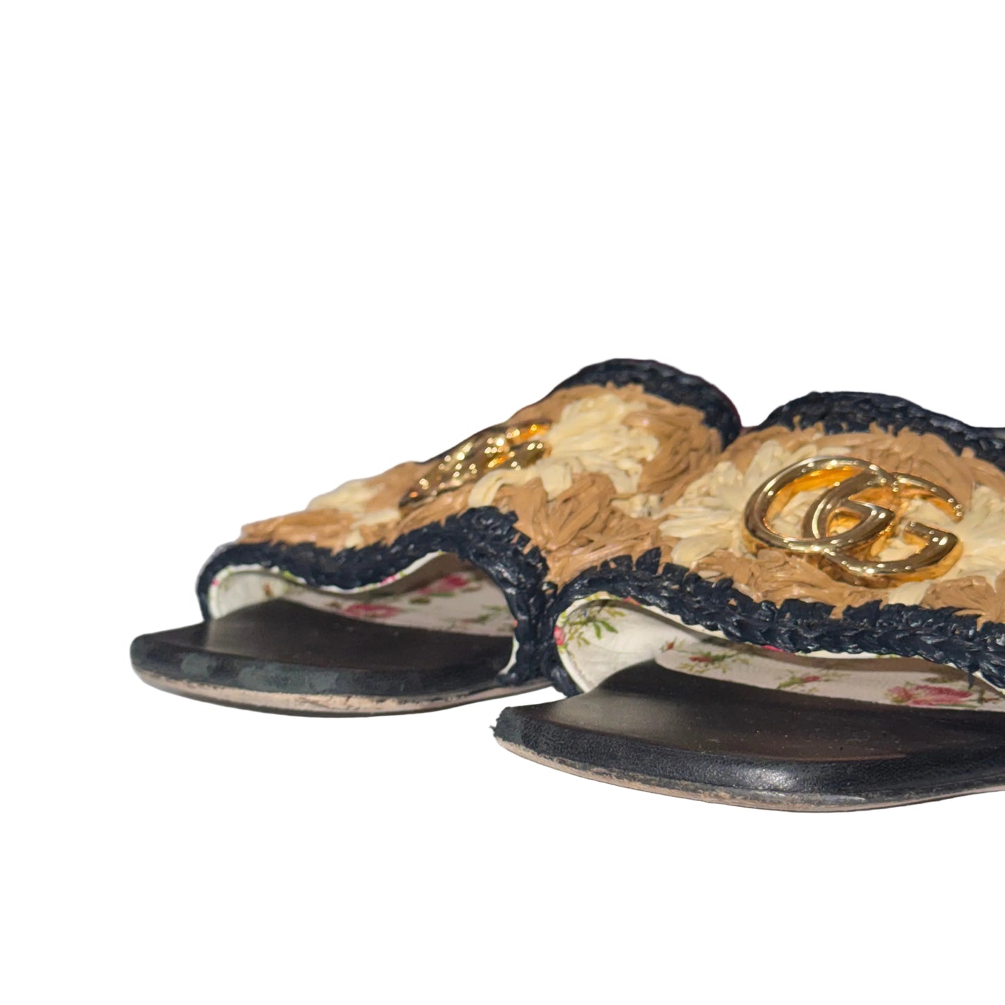 Gucci Jolie Raffia Slide-SHOES-Gazelle Fashion and Style