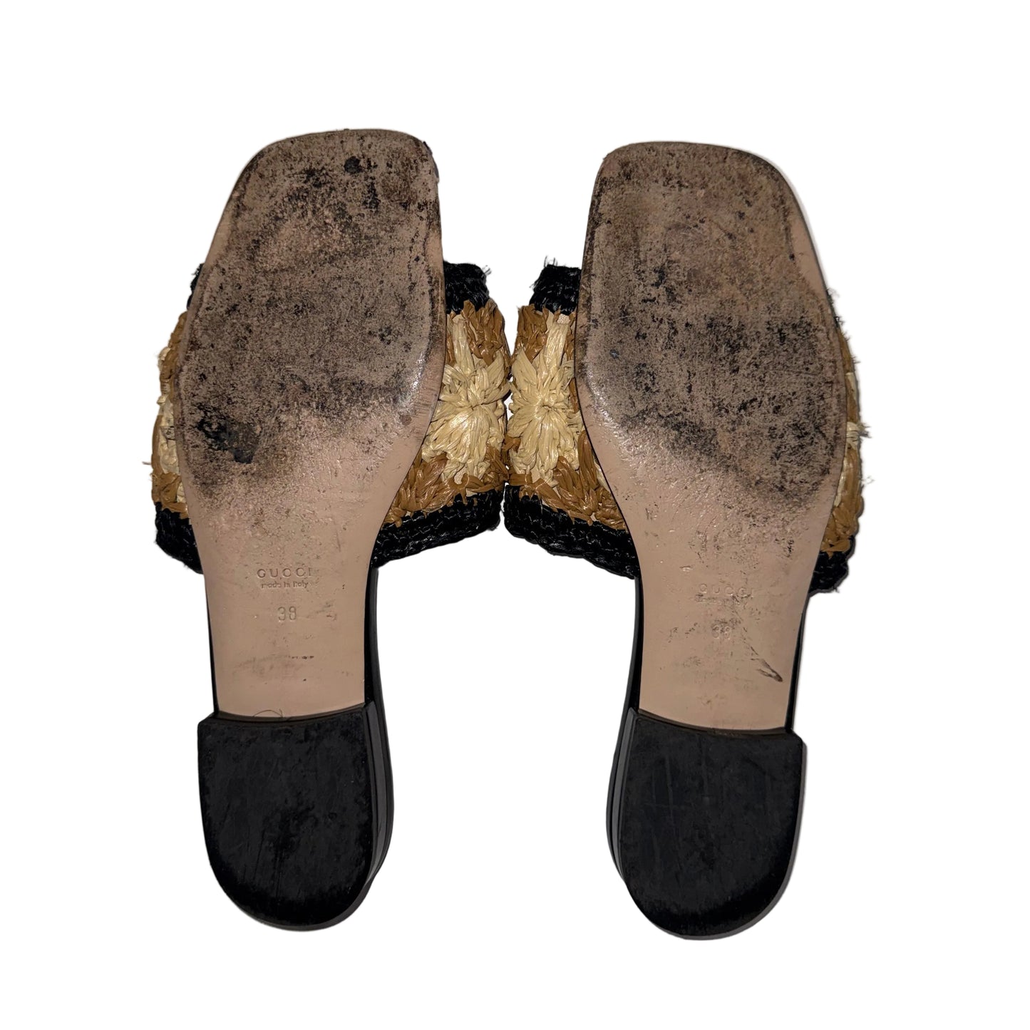 Gucci Jolie Raffia Slide-SHOES-Gazelle Fashion and Style