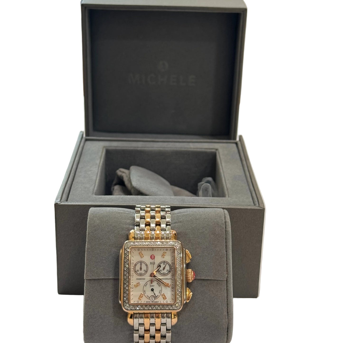 Michelle Deco Diamond Two-Tone Watch- Gazelle Fashion and Style 