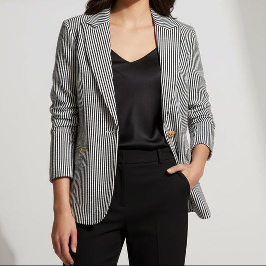 St John Sport Stripped Blazer-BLAZER-Gazelle Fashion and Style