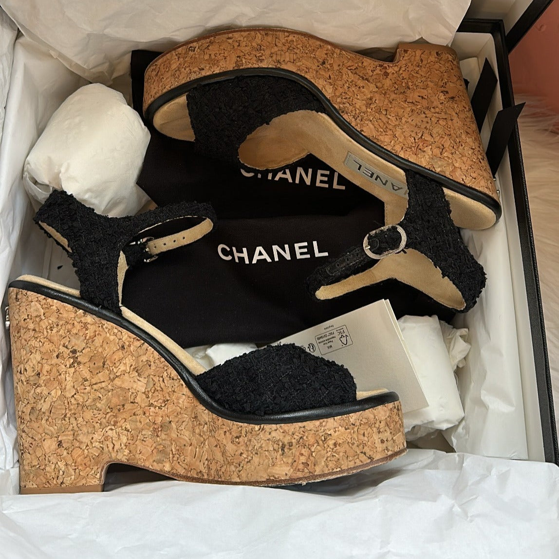 CHANEL 2023 Interlocking CC Logo Sandals