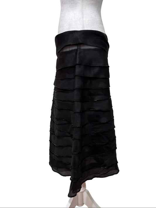 Red Valentino Black Ruffled Skirt-SKIRT-Gazelle Fashion and Style
