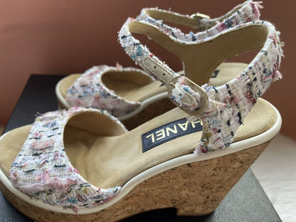 Chanel 2023 Cork Platform Sandals