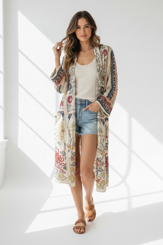 Johnny Was Embroidered Cardigan-TOPS-Gazelle Fashion and Style