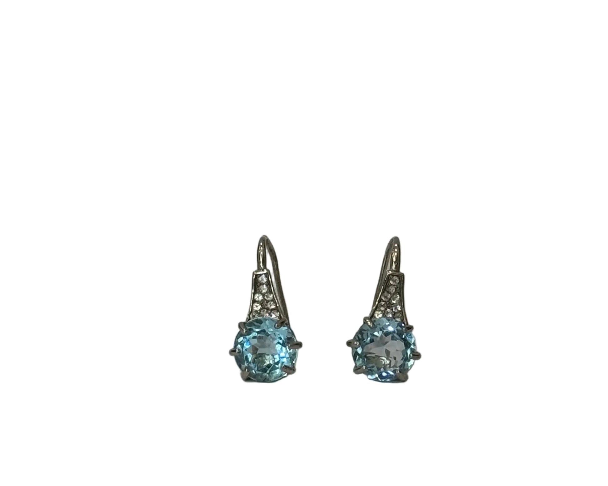 Silver Topaz Drop Earrings-JEWELRY-Gazelle Fashion and Style