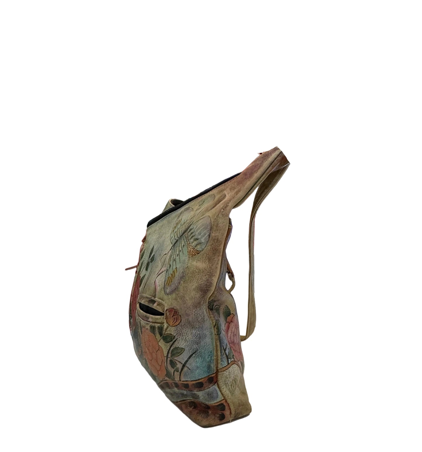 Anuschka Butterfly and Flower Leather Shoulder Bag-HANDBAGS-Gazelle Fashion and Style