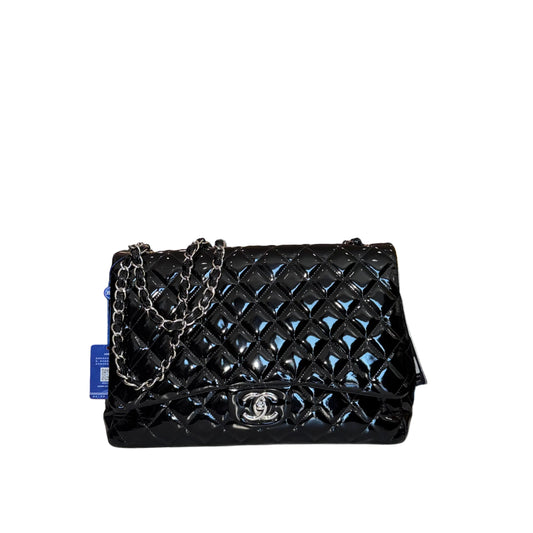 Chanel Maxi Quilted Double Flap Patent Leather- Gazelle Fashion and Style 