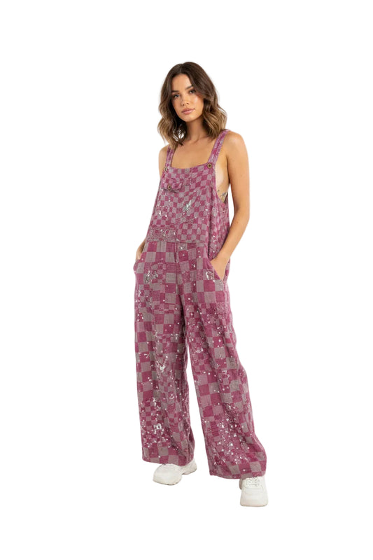 Magnolia Pearl Checkered Overalls- Gazelle Fashion and Style 